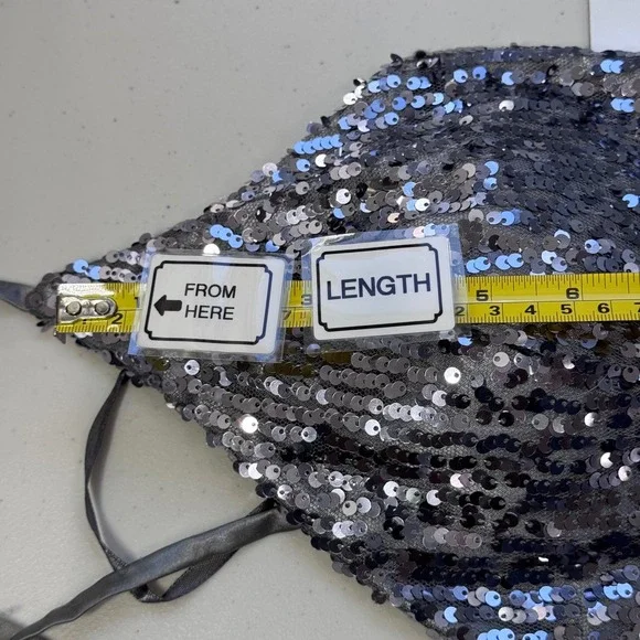 Sequin Halter Gown High Low Ruffle‎ Formal Dress Party Cocktail - Picture 6 of 11